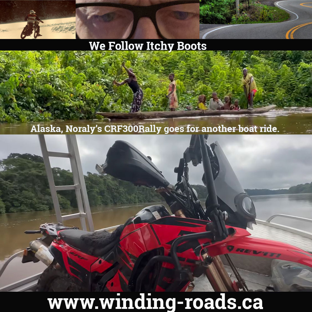 Honda CRF300 Rally goes for a swim in African river.